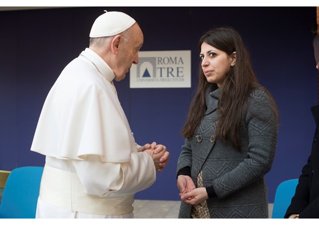 Papież Franciszek i Syryjka Nour Essa